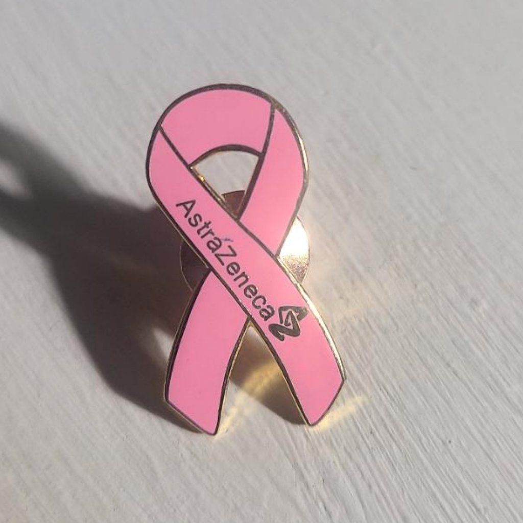 Astrazeneca Pink Ribbon Lapel Pin Tie Tack Brooch
